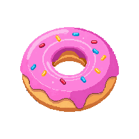 donut pink frosting midnight