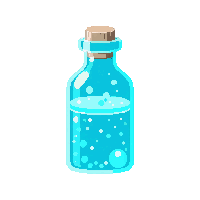 glowing turquoise bottle midnight