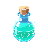 glowing turquoise vial midnight