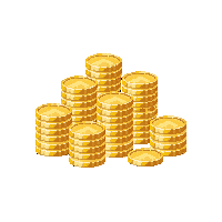 pile of gold coins midnight