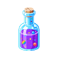 swirling rainbow bottle midnight