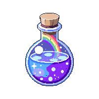 swirling rainbow flask midnight