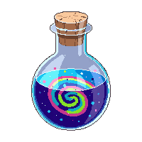 swirling rainbow vial midnight
