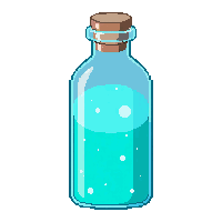 glowing turquoise bottle