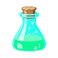 glowing turquoise vial