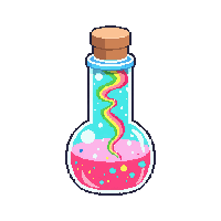 swirling rainbow bottle