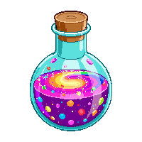 swirling rainbow flask