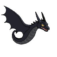 black dragon flying
