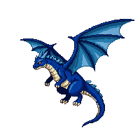 blue dragon flying