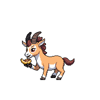 goat eating