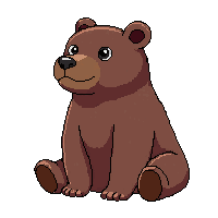 grizzly bear sitting