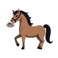 horse eating