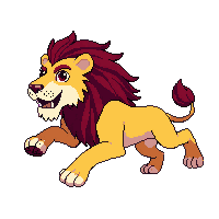 lion running