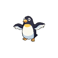 penguin flying
