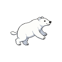 polar bear running