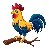 rooster perched