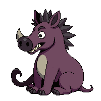 warthog sitting