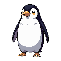 penguin emperor black white standing