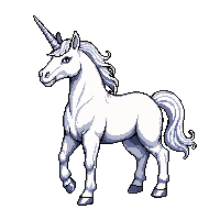 unicorn white silver horn majestic