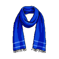 blue scarf striped