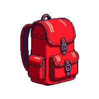 red backpack adventurer