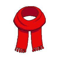 red scarf striped