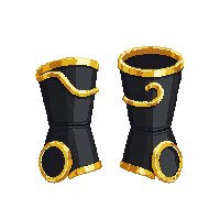 black gauntlets golden