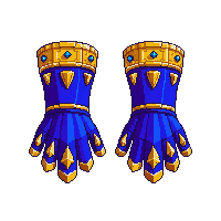 blue gauntlets golden