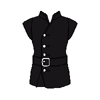 black tunic belted
