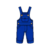 blue overalls