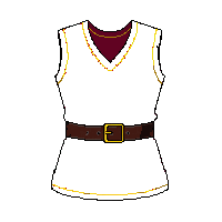 red tunic belted