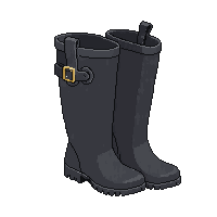 black rain boots