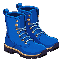 blue hiking boots