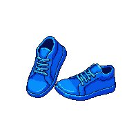 blue sneakers