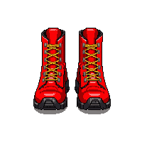 red hiking boots