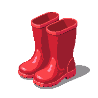 red rain boots
