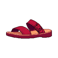 red sandals simple