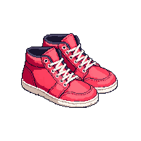 red sneakers