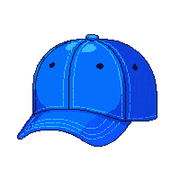 blue baseball cap