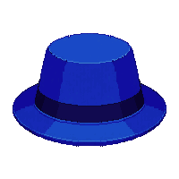 blue bowler hat