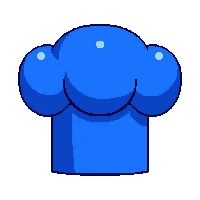 blue chef hat