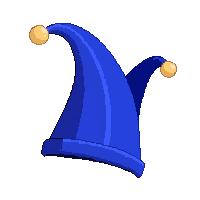 blue jester hat