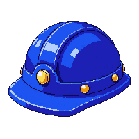 blue miner helmet