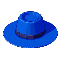 blue straw hat