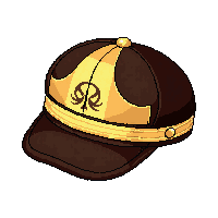 golden aviator cap