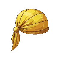 golden bandana tied