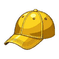 golden baseball cap