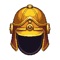 golden military helmet