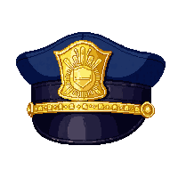 golden police cap