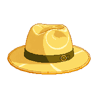 golden straw hat